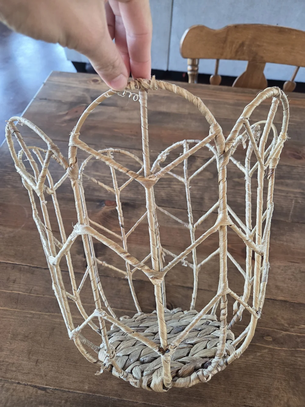Natural Woven Decorative Basket - Cream